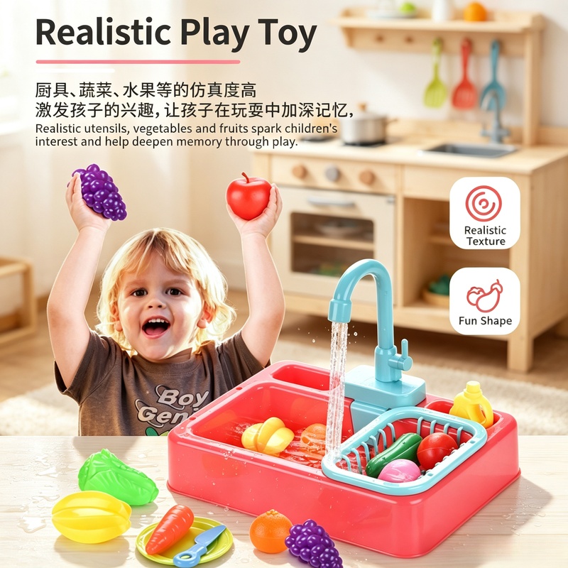 Kitchen Toy Plastic Dish‑Wash  - Kids Outdoor Kitchen Accessories recension och pris