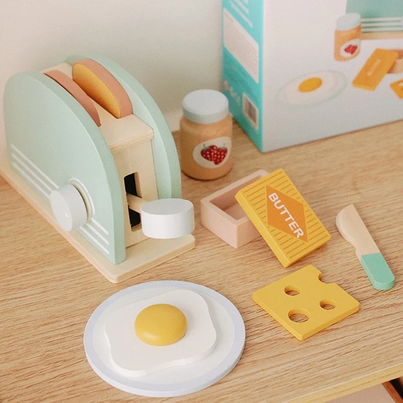 Wooden Simulation Toaster Toy  - Kids Outdoor Kitchen Accessories recension och pris