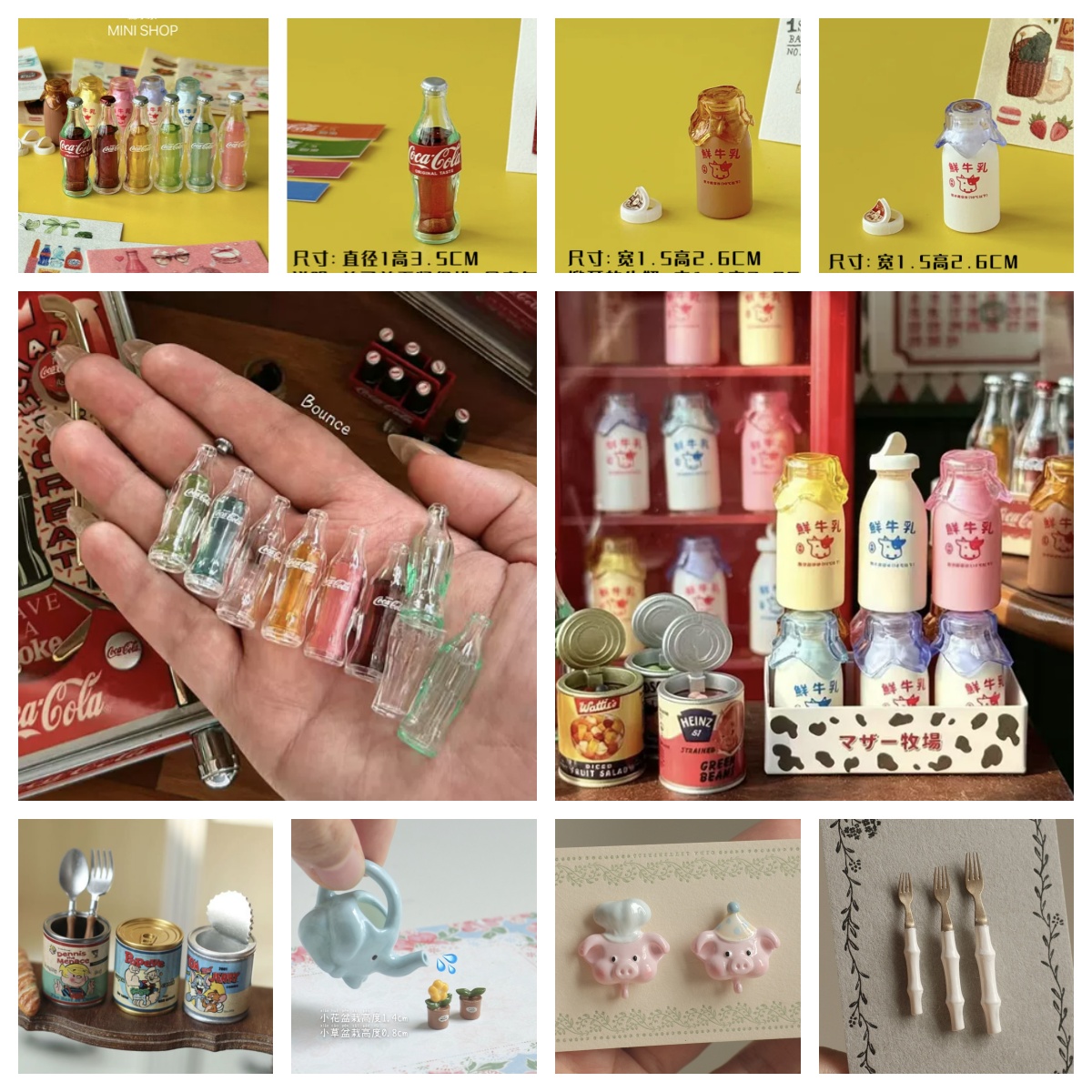 Mini Cola Milk Bottle Set 6 Co - Kids Outdoor Kitchen Accessories recension och pris