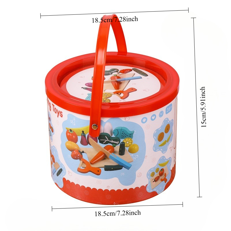 Wooden Fruit Vegetable Cutting - Kids Outdoor Kitchen Accessories recension och pris